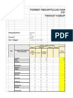 Format Rekapitulasi Harian Pelaksanaan Vaksinasi COVID-19: Kabupaten/Kota Provinsi Hari, Tanggal