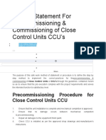 Method Statement For Precommissioning & Commissioning of Close Control Units CCU's