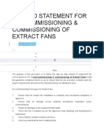 Method Statement For Precommissioning & Commissioning of Extract Fans