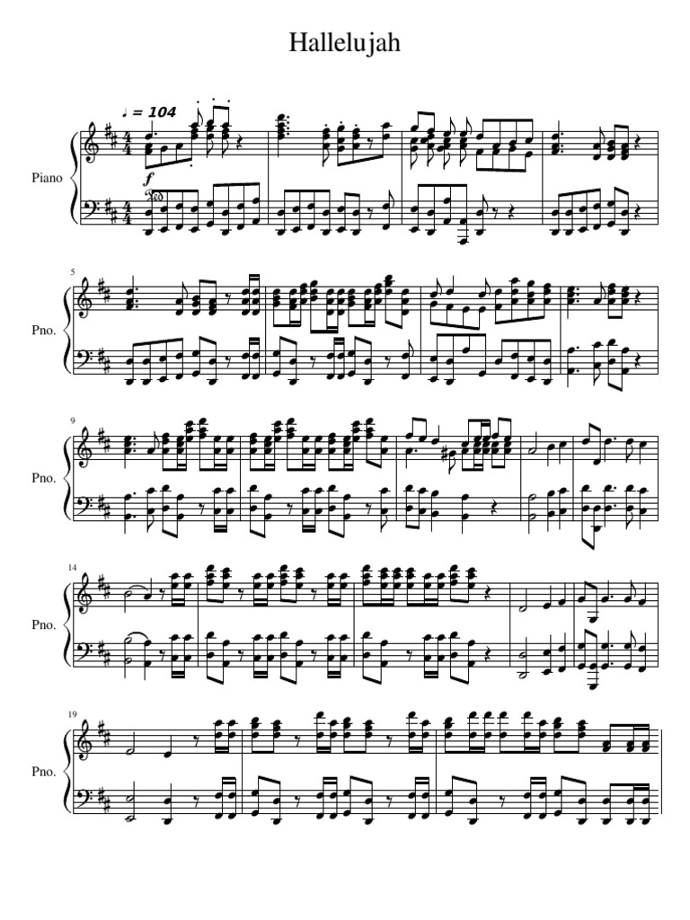 Hndel Messiah Hallelujah Chorus Piano Solo PDF