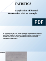 Statistics: Explain Application of Normal Distribution With An Example