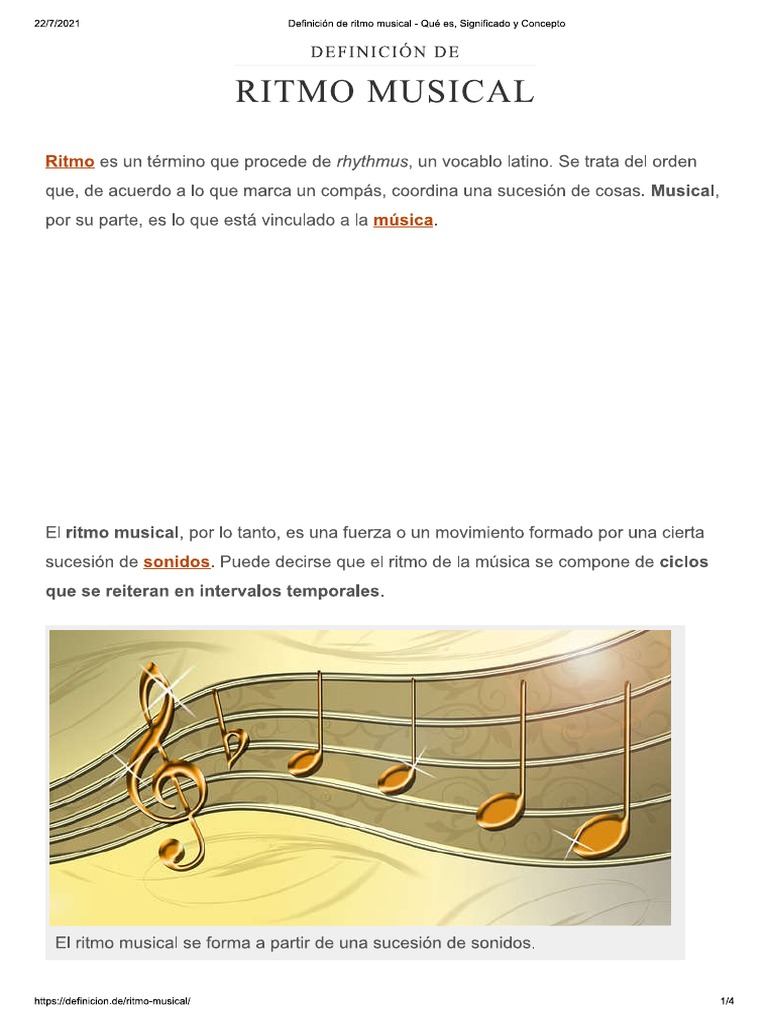 Definición de Ritmo Musical - Qué Es, Significado y Concepto | PDF