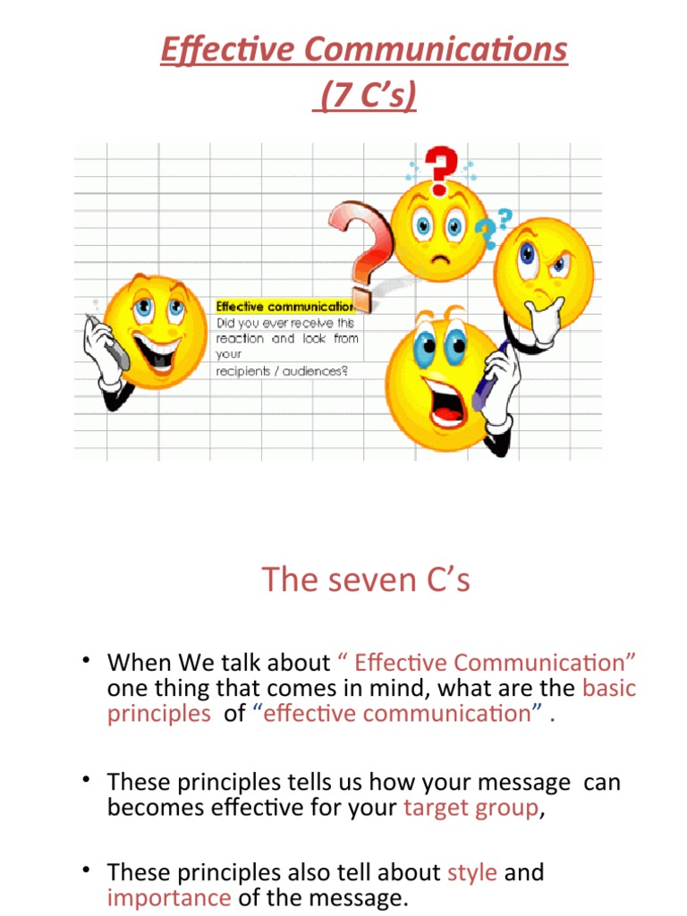 Effective Communications (7 C'S) | PDF | Communication | Accuracy And ...