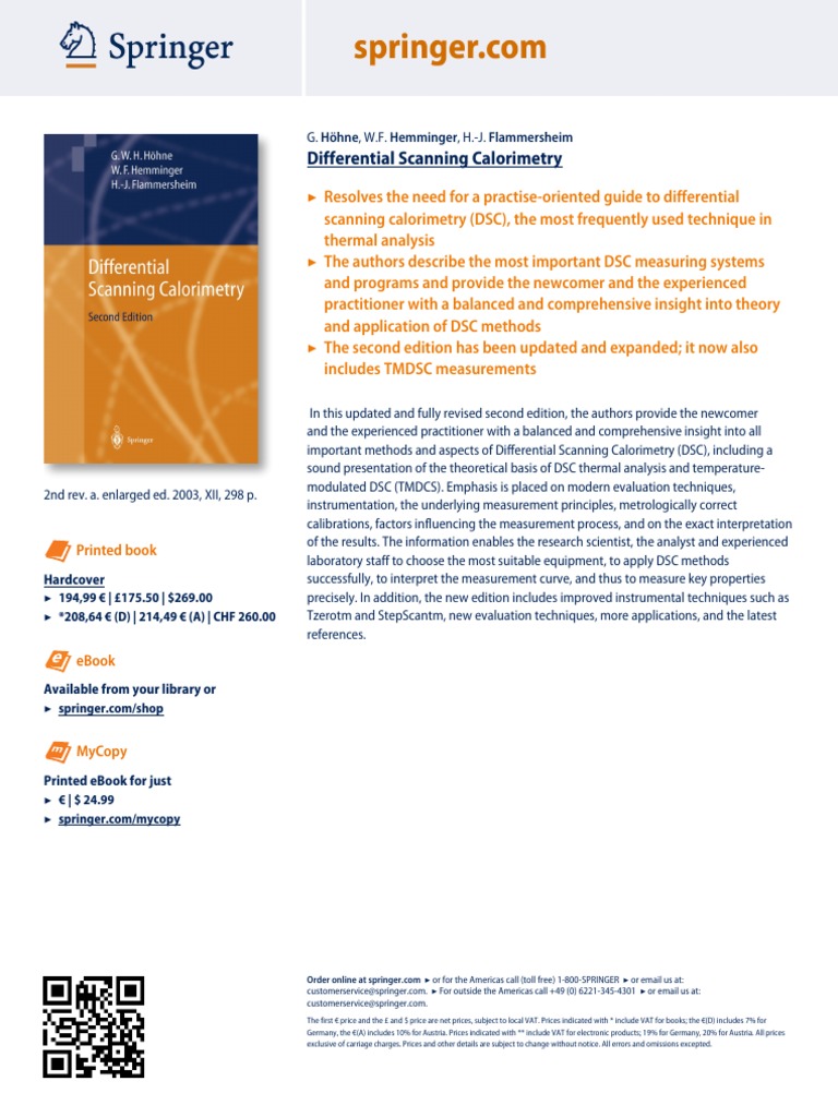 A Practical Guide to Differential Scanning Calorimetry Theory