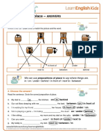 Grammar Games Prepositions of Place Answers