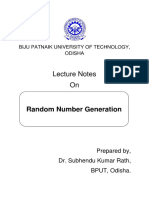 Lecture Notes On: Random Number Generation