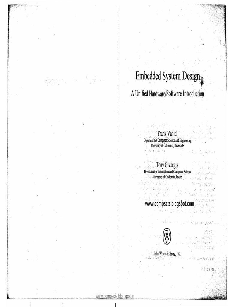 Frank Vahid Tony Givargis Embedded System Design PDF Field Programmable Gate Array