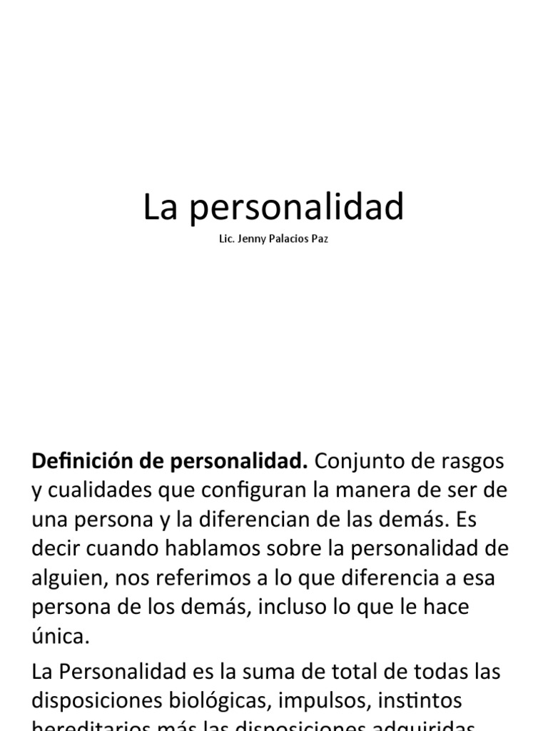 Personalidad: Rasgos, Carácter y Mecanismos | PDF | Teoría de apego ...