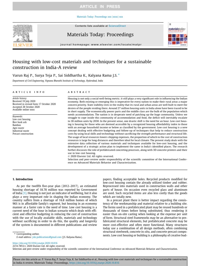 Low Cost Materials For Construction PDF 3 D Printing Concrete