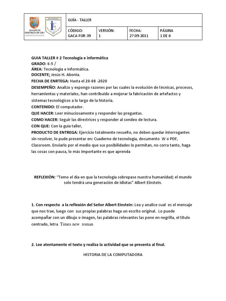 Guía Taller de Tecnología e Informática | PDF | Microsoft PowerPoint ...