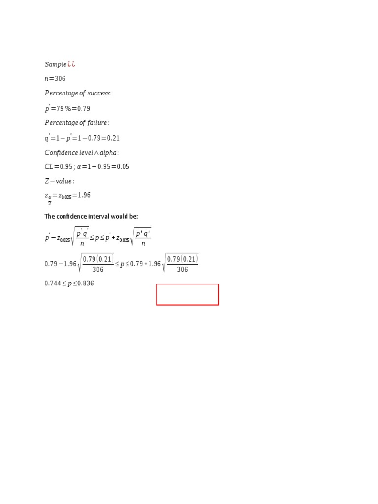 Confidence Interval Proportion | PDF