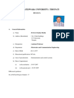 Sri Venkateswara University:: Tirupati: Bio-Data