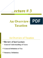 Lecture # 3: An Overview of Taxation