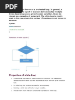 Flowchart of While Loop in C