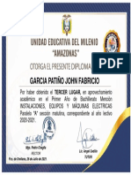 Diploma Tercer Lugar