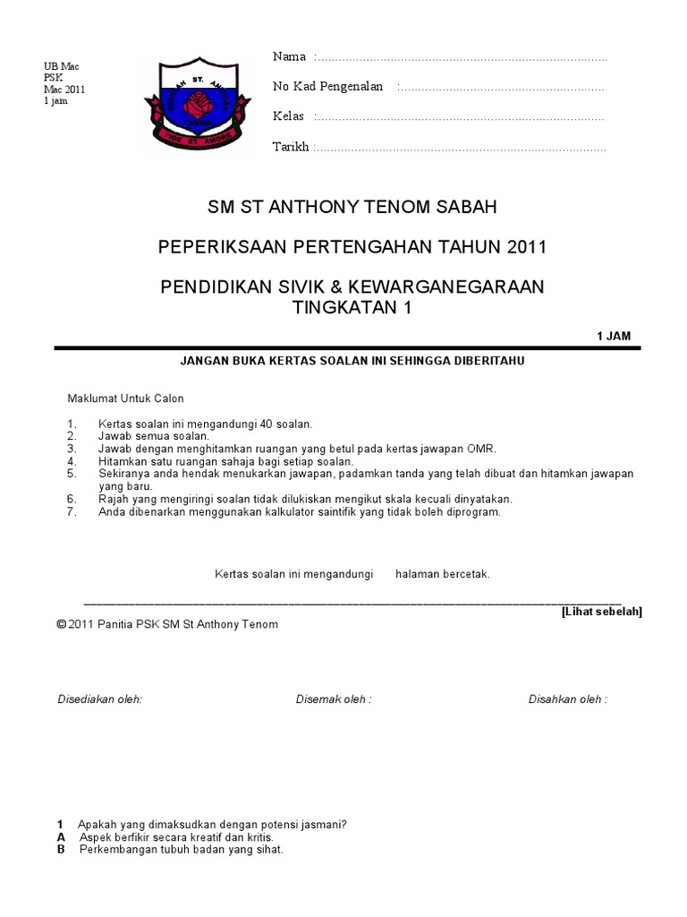 Soalan Geografi Tingkatan 2 Akhir Tahun 2019 - Buku Resep h