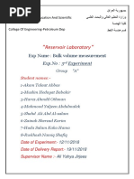 Reservoir Laboratory: Exp Name: Bulk Volume Measurement