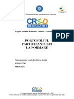 Portofoliul Participantului La Formare: Program Acreditat de Formare Continuă A Cadrelor Didactice