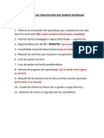 Documento de Finalización Que Deberá Entregar 6° Primaria