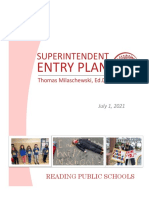 T. Milaschewski Superintendent Entry Plan - Reading Public Schools