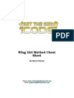 Cheatsheet Checklist - The Wing Girl Method Cheat Sheet