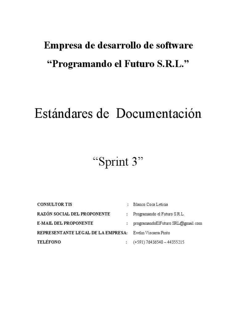 Estándares de Documentación para Sprints | PDF | Usuario (informática ...