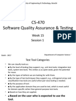 CS-470 Software Quality Assurance & Testing: Week 15 Session 1