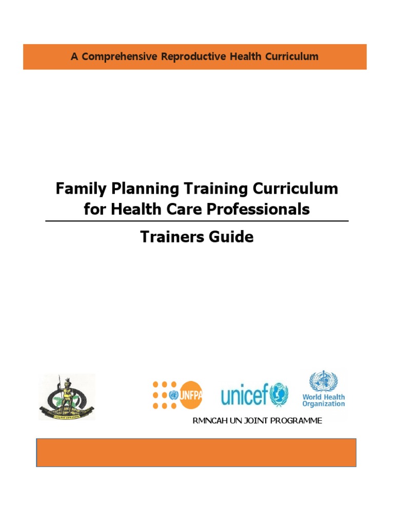 Family Planning Training Curriculum Guide PDF Family Planning