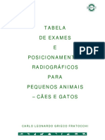 Tabela de Exames e Posicionamentos Radiográficos Para Cães e Gatos
