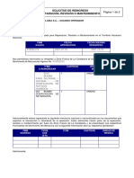 SOLICITUD DE REINGRESOS PARA REPARACION REVISION O MANTENIMIENTO Okkk