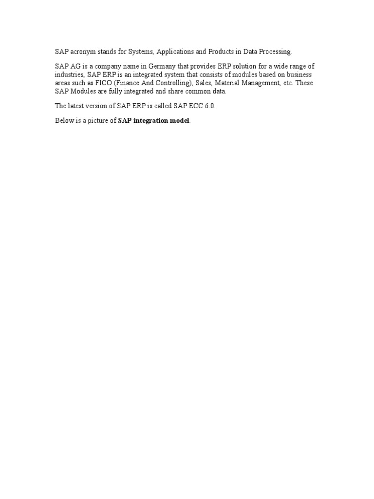 Sap 1 | PDF