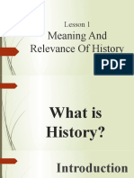 Meaning and Relevance of History: Lesson 1