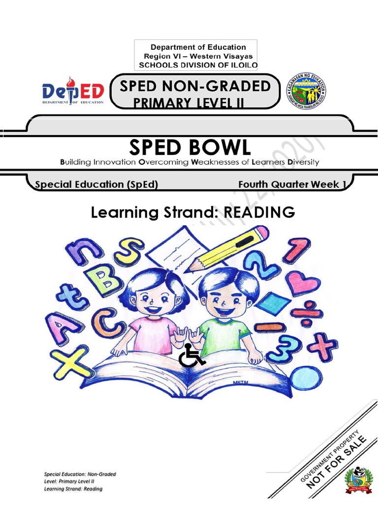 SPED NonGraded (Primary Level II) Reading Q4 W1 PDF Pedagogy