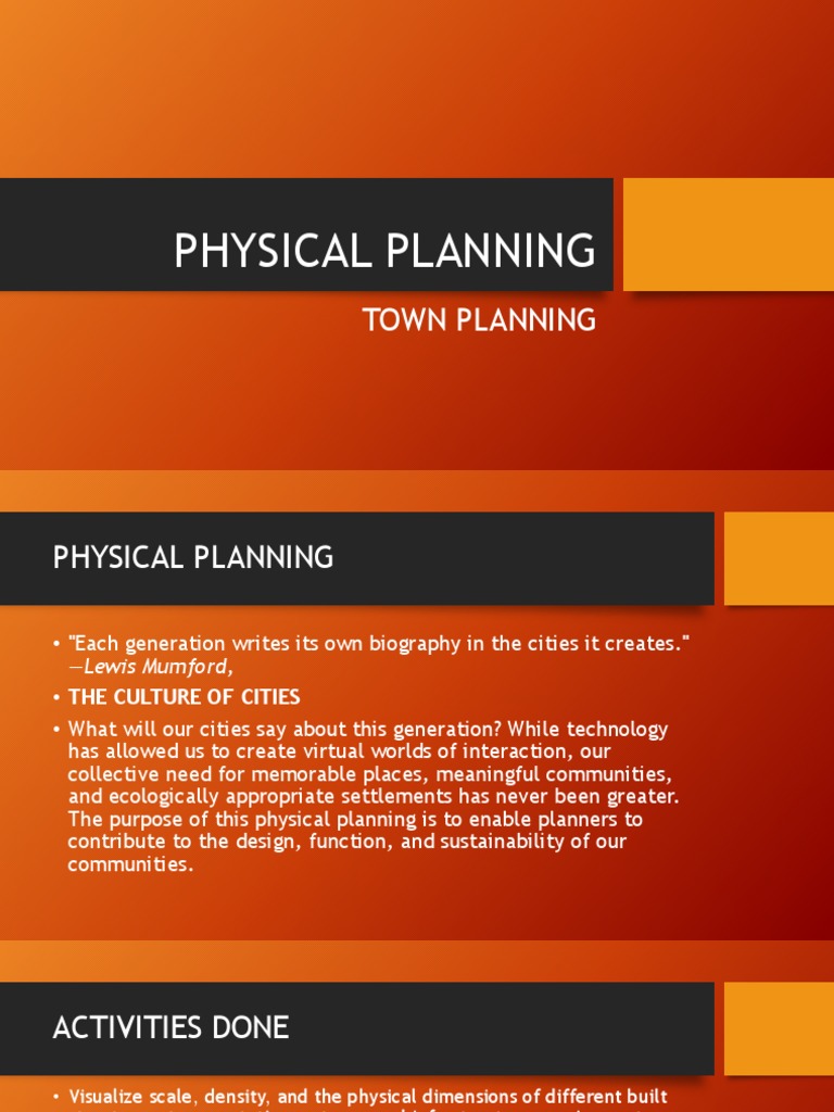 Essentials of Physical Town Planning | PDF | Sustainability | Urban ...