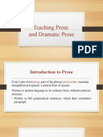 Teaching Prose and Dramatic Prose