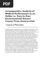 A Comparative Analysis of Student Performance in An Online Vs