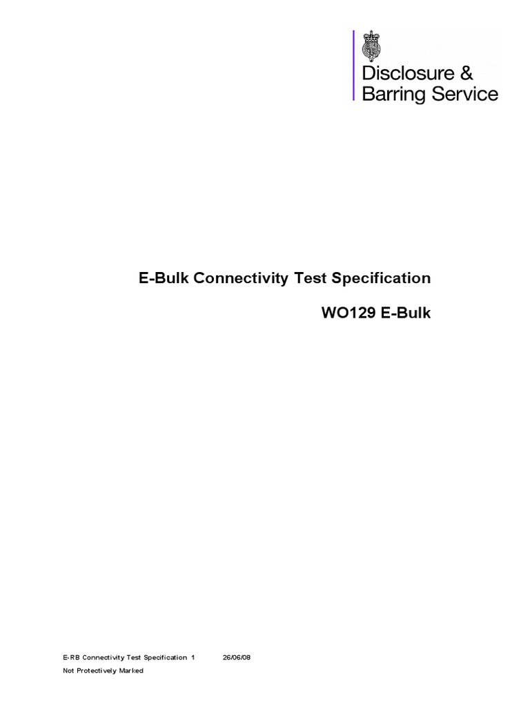 E-Bulk Connectivity Test Specification WO129 E-Bulk | PDF | File ...