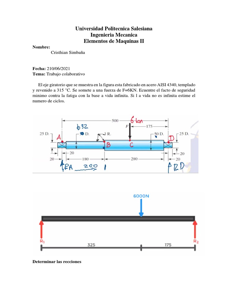 Cálculo de Fatiga en Ejes de Acero AISI 4340 | PDF | Ingeniería ...