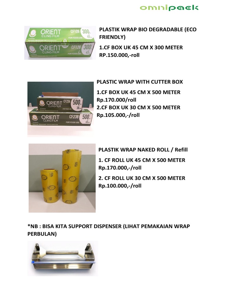 Harga Plastik Wrap dan Piping Bag | PDF | Industrial Processes ...
