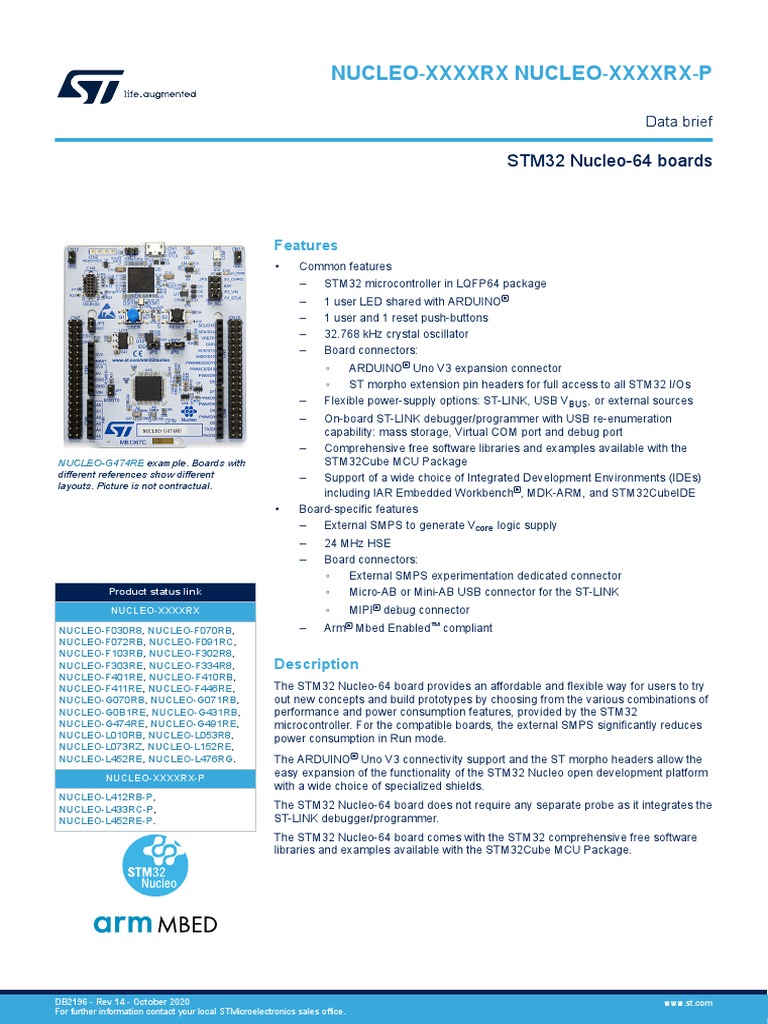 Nucleo F401re | PDF | Classes Of Computers | Computer Architecture