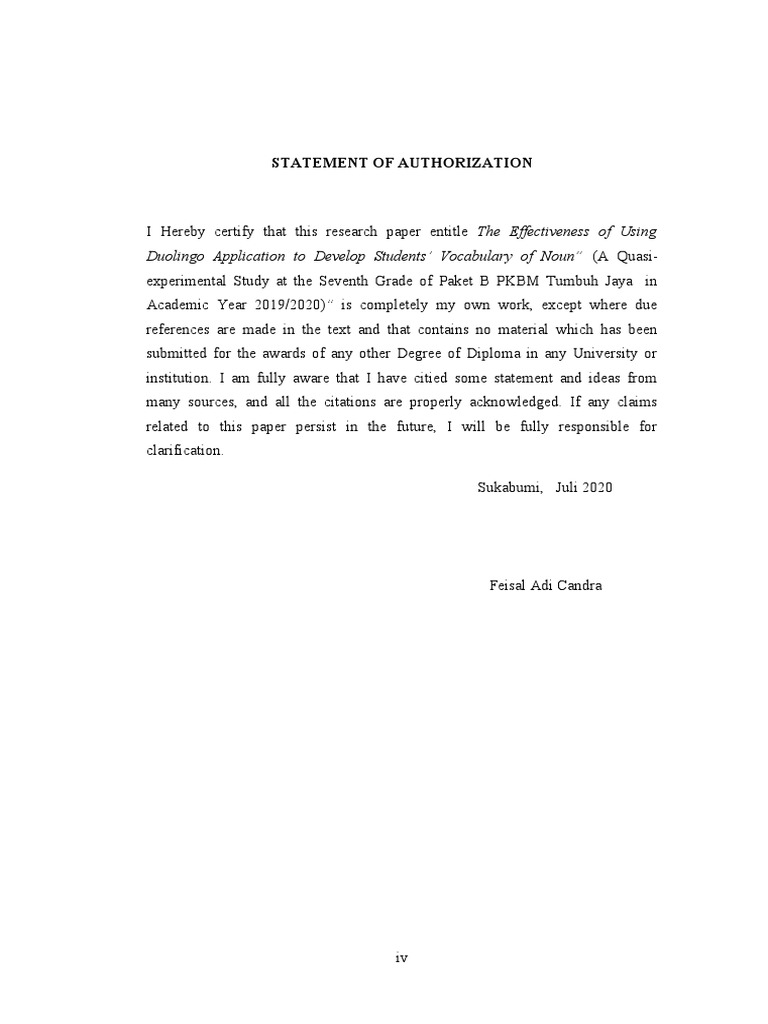 .3.statement of Authorization | PDF