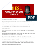 101 ESL Conversation Topics From A Hat