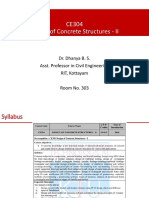 CE304 Design of Concrete Structures - II: Dr. Dhanya B. S. Asst. Professor in Civil Engineering RIT, Kottayam