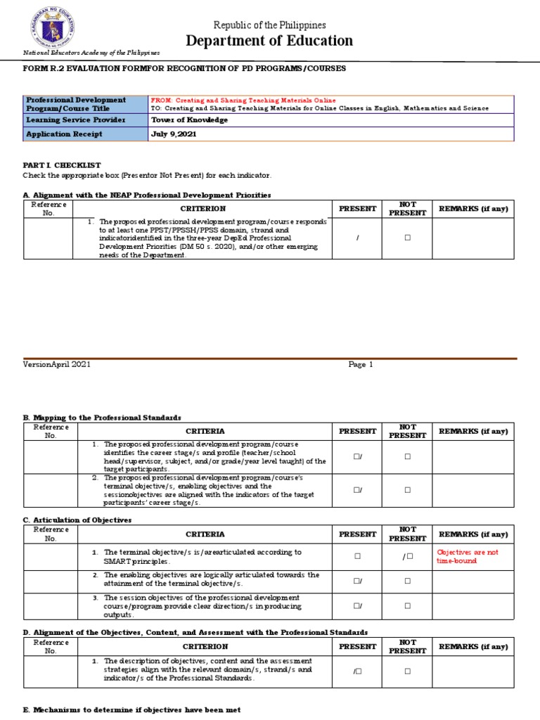 DepEd Teacher Evaluation Form | PDF | Educational Assessment | Pedagogy