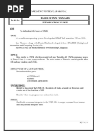 Operating System Lab Manual: Ex - No:1.a Basics of Unix Commands Introduction To Unix