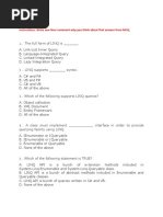 LINQ Test: Instructions: Write One Liner Comment Why You Think About That Answer From MCQ