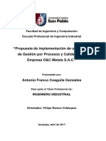 Propuesta de Implementación de Un Modelo de Gestión Por Procesos y Calidad