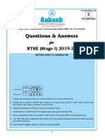 NTSE (S-I) 2019-20 - MAT & SAT (Questions) - Telangana