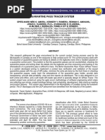 Quarantine Pass Tracer System