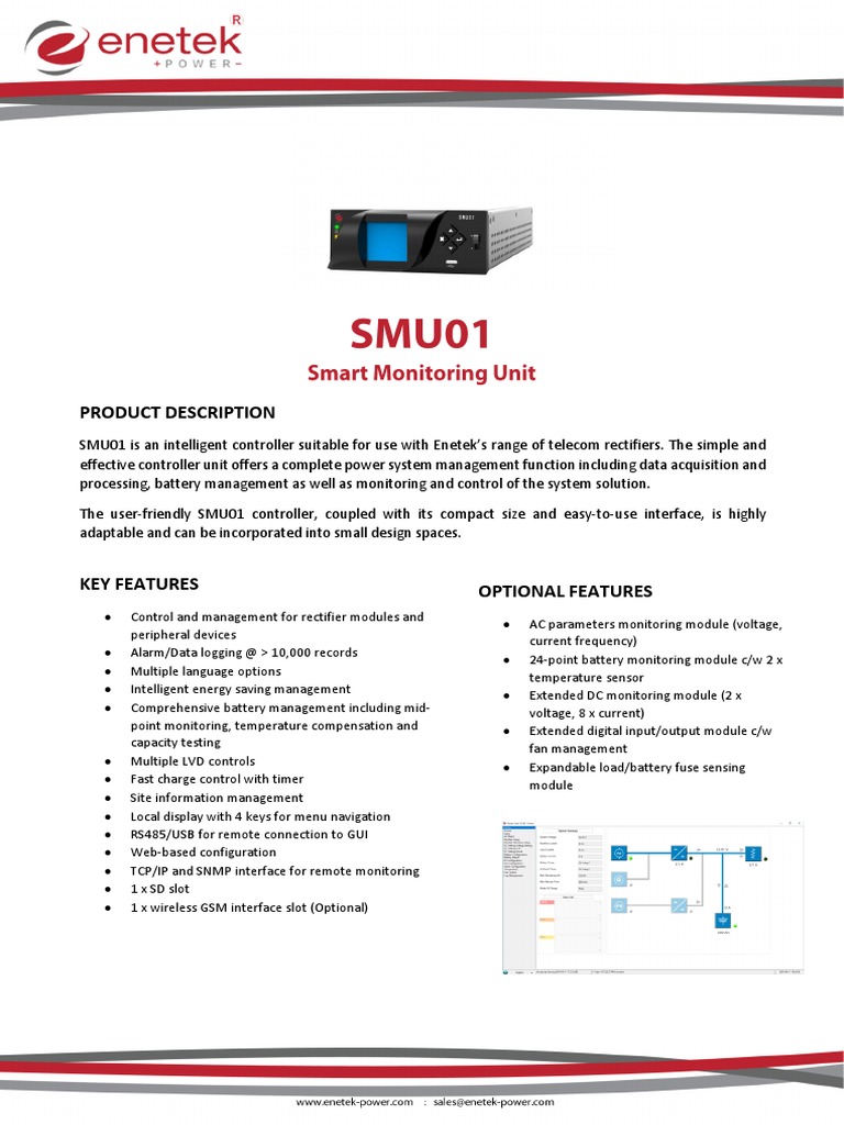 Enetek SMU01 Controller Overview | PDF | Rectifier | Graphical User ...